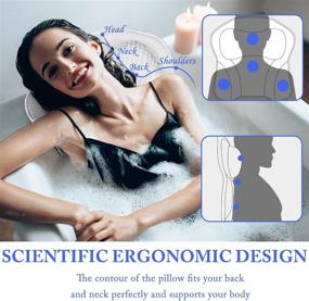 img 3 attached to 🛁 Ультра-мягкая гидромассажная подушка CAYCOIN Ultra-Soft 4D Air Mesh для ванны для комфорта и поддержки шеи и спины с 6 присосками - эргономический дизайн для улучшенного SPA-процедуры - подходит для женщин и мужчин.