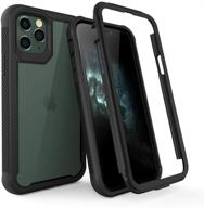 📱 shockproof full body protective case for iphone 11 pro 5.8 inch with screen protector - clear & black logo