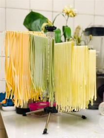 img 1 attached to 🍝 Convenient Collapsible Pasta Drying Rack | 16 BPA-Free Rods | Holds 4.5 lbs (2kg) Pasta | Noodle Dryer for Homemade Goodness