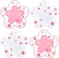 sakura pvc coaster: cherry blossom cup coaster - anti-skid insulation for beer, coffee & tableware tea - set of 4, 4.5 inch logo