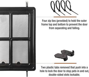 img 2 attached to 🐶 Lockable Sliding Dog Screen Door - Inner Size 12 x 16 inches with Magnetic Automatic Closing - Pet Door for Screen Door