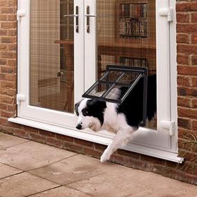 img 3 attached to 🐶 Lockable Sliding Dog Screen Door - Inner Size 12 x 16 inches with Magnetic Automatic Closing - Pet Door for Screen Door