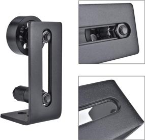 img 1 attached to Enhanced Homode Barn Door Floor Guide: Adjustable Sliding Roller, Flush to Floor, 8 Setup Options - Premium Black Powder Coated Hardware