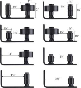 img 2 attached to Enhanced Homode Barn Door Floor Guide: Adjustable Sliding Roller, Flush to Floor, 8 Setup Options - Premium Black Powder Coated Hardware