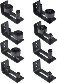 img 3 attached to Enhanced Homode Barn Door Floor Guide: Adjustable Sliding Roller, Flush to Floor, 8 Setup Options - Premium Black Powder Coated Hardware