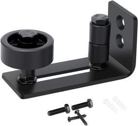 img 4 attached to Enhanced Homode Barn Door Floor Guide: Adjustable Sliding Roller, Flush to Floor, 8 Setup Options - Premium Black Powder Coated Hardware