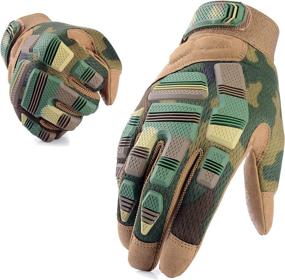 img 4 attached to 🧤 Camouflage Full Finger Outdoor Gloves for Men - AXBXCX