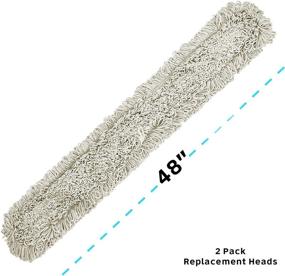 img 1 attached to Alpine Industries Heavy Duty Cotton Mop Head - Dry Mop Head for Effective Dirt and Dust Cleaning on Hardwood Floors, Office and Garage - Commercial Grade Super Absorbent Industrial Mop Head (48 in, 2 Pack)