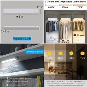 img 1 attached to 🔦 Wireless Remote Control Under Cabinet Lighting: 90 LED Rechargeable Motion Sensor Closet Lights with Timer, Dimmable Kitchen Cabinet Lighting - 2 Pack