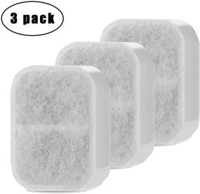 img 1 attached to 🔌 3-Pack Replacement Cotton Activated Carbon Filters for Cat Dog Pet Water Drinking Fountain by OWNPETS