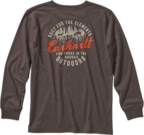img 1 attached to Carhartt Graphic T Shirt Running Charcoal Boys' Clothing for Tops, Tees & Shirts