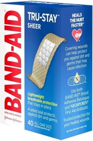 img 1 attached to 🩹 BAND-AID Sheer Strips Adhesive Bandages, 3-Packs of 40 All One Size