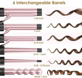 img 3 attached to Versatile 6 in 1 Curling Iron Wand Set - Laluztop Hair Curling Iron with 6 Interchangeable Ceramic Barrels for All Hair Types - 2 Temperature Settings, Instant Heat Up Hair Curler (0.35’’ -1.25’’)