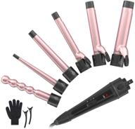 versatile 6 in 1 curling iron wand set - laluztop hair curling iron with 6 interchangeable ceramic barrels for all hair types - 2 temperature settings, instant heat up hair curler (0.35’’ -1.25’’) logo
