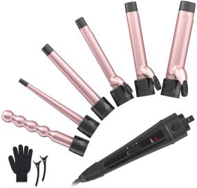 img 4 attached to Versatile 6 in 1 Curling Iron Wand Set - Laluztop Hair Curling Iron with 6 Interchangeable Ceramic Barrels for All Hair Types - 2 Temperature Settings, Instant Heat Up Hair Curler (0.35’’ -1.25’’)