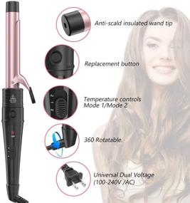 img 1 attached to Versatile 6 in 1 Curling Iron Wand Set - Laluztop Hair Curling Iron with 6 Interchangeable Ceramic Barrels for All Hair Types - 2 Temperature Settings, Instant Heat Up Hair Curler (0.35’’ -1.25’’)