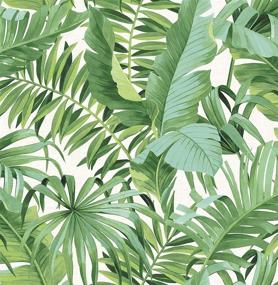 img 4 attached to 🍃 Green Peel & Stick Wallpaper (NuWallpaper NU2906) Inspired by Maui