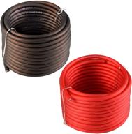 topstronggear 8 gauge 25ft black & red power/ground wire - true 8 awg & soft touch cable logo