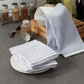 img 2 attached to 🧽 DII Terry Collection Kitchen Dishtowel Set, 18x28, Assorted French Blue, 3 Pieces