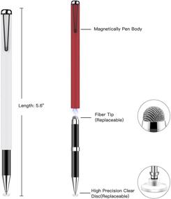 img 3 attached to 🖊️ StylusHome Magnetic Disc Universal Stylus Pens for iPad (2 Pcs) - Compatible with Apple/iPhone/iPad pro/Mini/Air/Android/Microsoft/Surface - Red/White