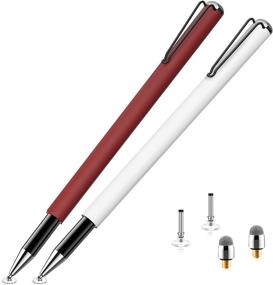 img 4 attached to 🖊️ StylusHome Magnetic Disc Universal Stylus Pens for iPad (2 Pcs) - Compatible with Apple/iPhone/iPad pro/Mini/Air/Android/Microsoft/Surface - Red/White