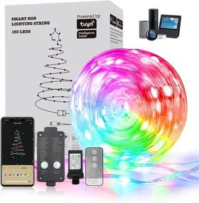 img 4 attached to 🎄 PABIPABI Christmas Fairy Lights 160LT 68FT WiFi Smart RGB Color Changing, APP Control Compatible with Alexa & Google Assistant, Ideal for Decorating Christmas Trees, Bedrooms, Curtains, Tapestry, Parties - Indoor/Outdoor