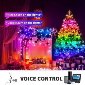 img 3 attached to 🎄 PABIPABI Christmas Fairy Lights 160LT 68FT WiFi Smart RGB Color Changing, APP Control Compatible with Alexa & Google Assistant, Ideal for Decorating Christmas Trees, Bedrooms, Curtains, Tapestry, Parties - Indoor/Outdoor