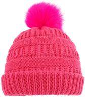 actlati winter knitted beanie colorful girls' accessories logo