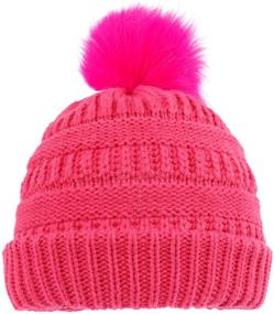 img 4 attached to ACTLATI Winter Knitted Beanie Colorful Girls' Accessories
