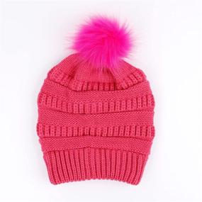 img 2 attached to ACTLATI Winter Knitted Beanie Colorful Girls' Accessories