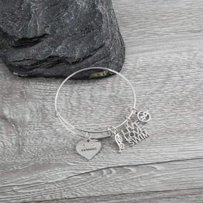 img 1 attached to 🏊 Swim Bangle Bracelet - A Stylish & Meaningful Gift for Girls Who Love Swimming!