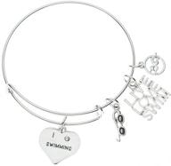 🏊 swim bangle bracelet - a stylish & meaningful gift for girls who love swimming! logo