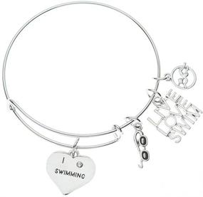 img 3 attached to 🏊 Swim Bangle Bracelet - A Stylish & Meaningful Gift for Girls Who Love Swimming!