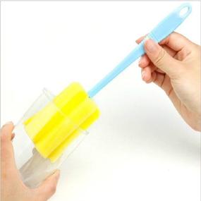 img 3 attached to YEJI 10pcs Sponge Vacuum Cup Cleaning 🧼 Brush: Effective Tool for Bottle, Thermos, and Mug Cleaning