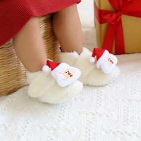 img 3 attached to Infant Baby Slippers Girls Boys Booties Warm Socks Shoes Newborn Crib Footwear Prewalkers