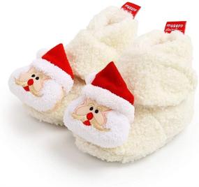 img 4 attached to Infant Baby Slippers Girls Boys Booties Warm Socks Shoes Newborn Crib Footwear Prewalkers