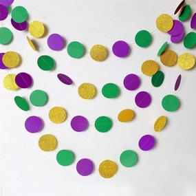 img 2 attached to Mardi Gras Party Supplies - Gold Purple Green Circle Dots Garland Kit | Paper Bead Polka Dot Streamers for Fat Tuesday/Shrove Tuesday | Hanging Bunting Banner Backdrop for Baby Shower/Wedding/Birthday Decoration