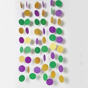 img 3 attached to Mardi Gras Party Supplies - Gold Purple Green Circle Dots Garland Kit | Paper Bead Polka Dot Streamers for Fat Tuesday/Shrove Tuesday | Hanging Bunting Banner Backdrop for Baby Shower/Wedding/Birthday Decoration