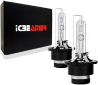 🔵 icbeamer 10000k d2s d2c d2r xenon factory hid replacement bulbs for 66040 66240 85122 oem headlights - blue color logo