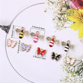 img 3 attached to 🦋 90-Piece Enamel Butterfly Bee Charms: Assorted Alloy Pendants for DIY Earrings, Necklaces, and Bracelets