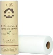 🧻 anjia heavy duty reusable bamboo towels - multipurpose eco-friendly kitchen towels - 20 sheets/roll - sustainable alternative to paper towels - ideal for cleaning, dish cleaning, and shop use - long-lasting and efficient cleaning rags logo