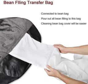 img 1 attached to MFTEK Large Washable Bean Bag Chair Cover - Memory Foam Furniture Bean Bag with Wash Bag - No Bean Filling Included - Size: 43.3''×43.3''×47.2'' - Color: Gray