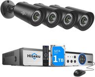 🎥 hiseeu wired security camera system: 8ch 1080p dvr with 1920tvl cameras, ip66 waterproof, human detection & app alert, 24/7 record - includes 1tb hard drive logo