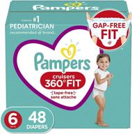 👶 pampers pull on cruisers 360° fit diapers size 6, 48 count - premium stretchy waistband, super pack logo