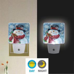 img 3 attached to 🎄 Vdsrup Winter Snowflakes Snowman Night Light Set: Festive Christmas Holly Berry LED Nightlights with Auto Dusk-to-Dawn Sensor - Ideal for Bedroom, Bathroom, Kitchen, Hallway, and Stairs