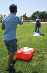 img 2 attached to Portable Cornhole Game Set for Kids - Beach Corn Hole Tailgate Game - Collapsible Outdoor Bean Bag Toss Game for Backyard, Lawn, and Travel