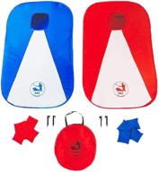 portable cornhole game set for kids - beach corn hole tailgate game - collapsible outdoor bean bag toss game for backyard, lawn, and travel логотип