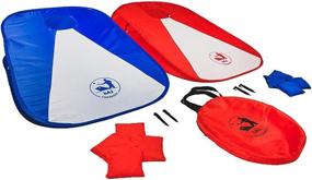 img 3 attached to Portable Cornhole Game Set for Kids - Beach Corn Hole Tailgate Game - Collapsible Outdoor Bean Bag Toss Game for Backyard, Lawn, and Travel