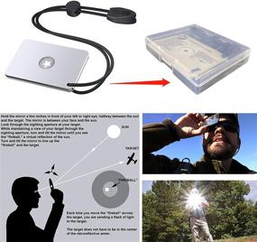 img 2 attached to 🪟 2 x 3 Inch Small Survival Signal Mirror - Military Grade Emergency Signaling Mirror with Compass & Whistle for Camping, Hiking, PFD Rescue