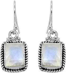 img 4 attached to 🌈 Stunning YoTreasure Rainbow Moonstone Sterling Earrings: Perfect Girls' Jewelry!